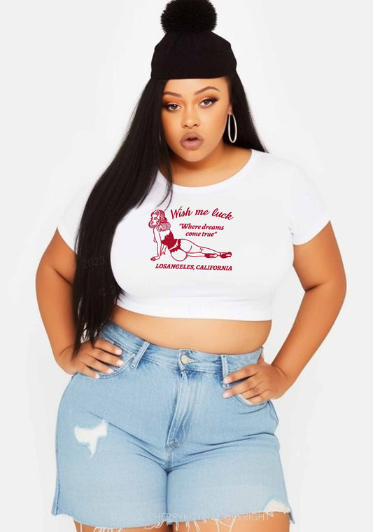 Curvy Wish Me Luck Y2K Baby Tee Cherrykitten