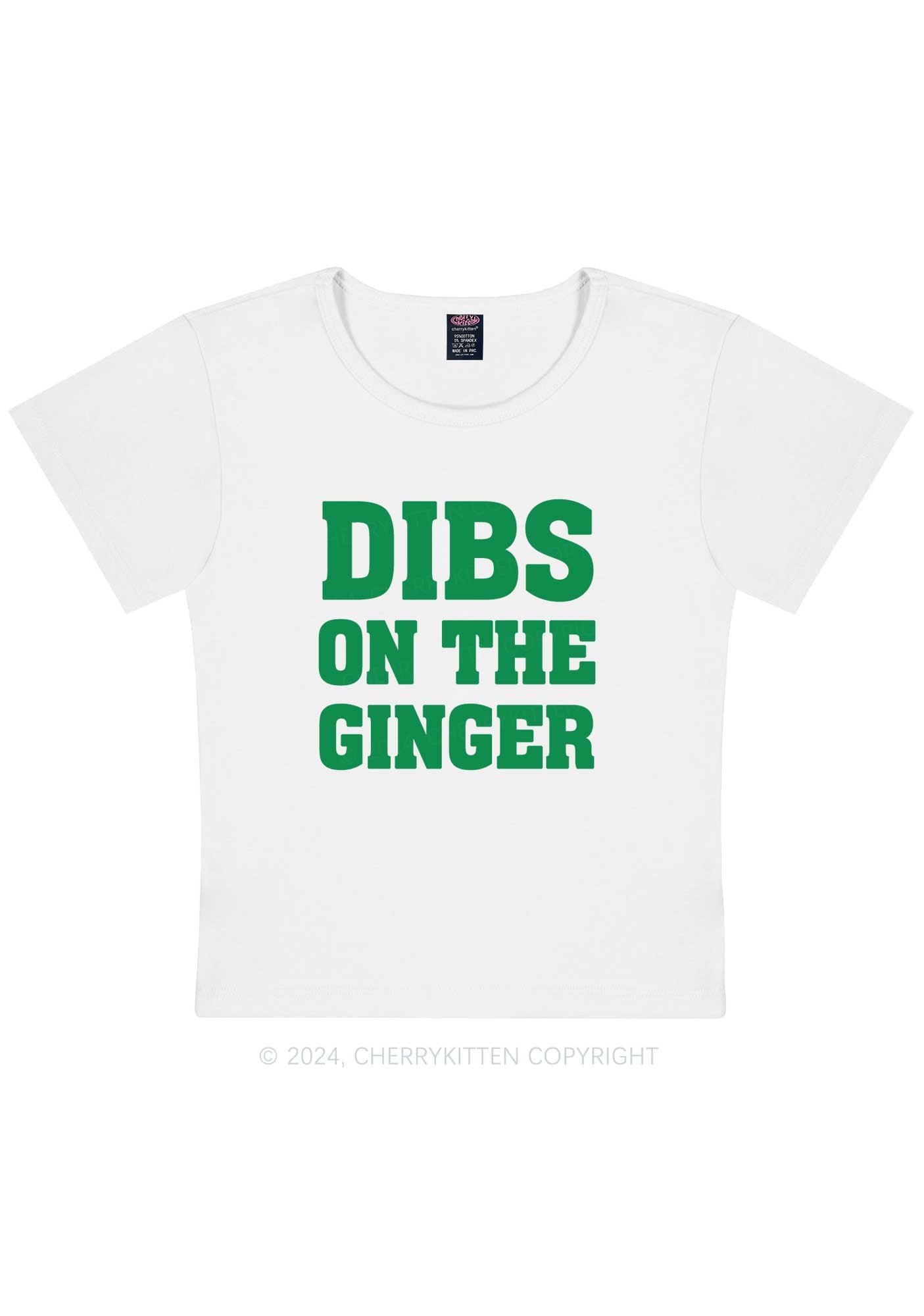 Dibs On The Ginger St Patricks Y2K Baby Tee Cherrykitten