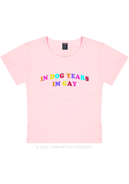 Dog Years Gay Y2K Baby Tee Cherrykitten