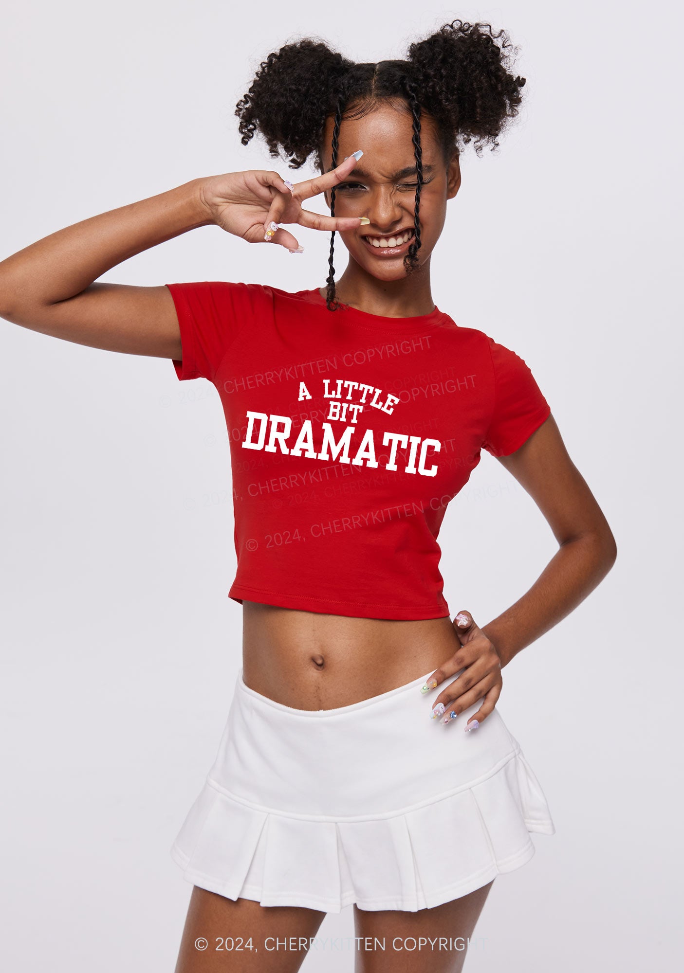 A Little Bit Dramatic Y2k Baby Tee