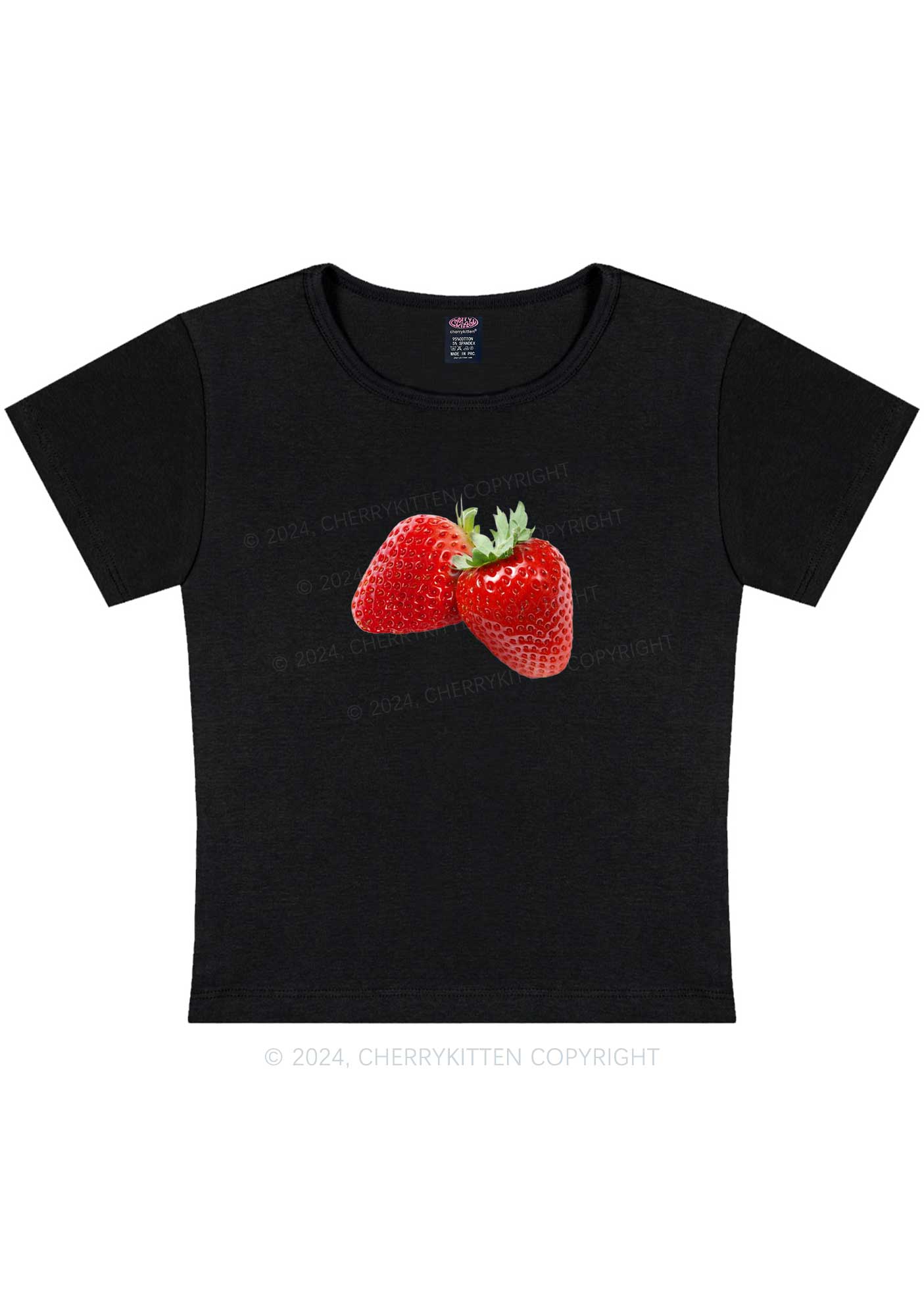 Pretty Strawberry Y2K Baby Tee Cherrykitten