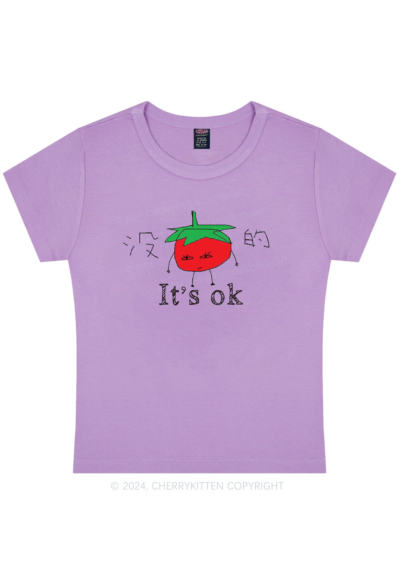 It's Ok Y2K Baby Tee Cherrykitten