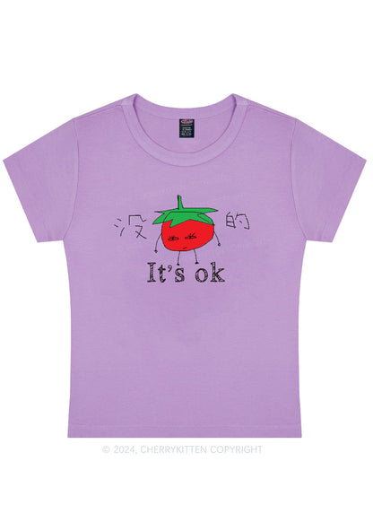 It's Ok Y2K Baby Tee Cherrykitten