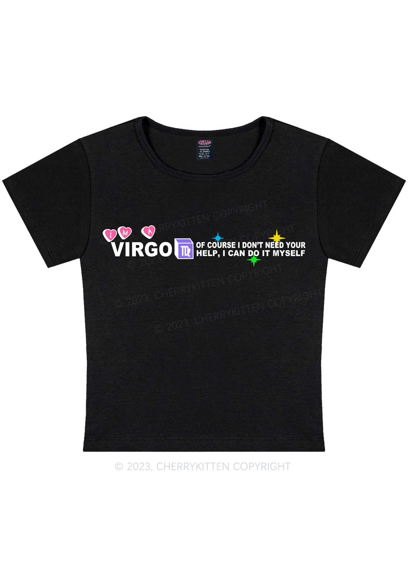 Curvy I'm A Virgo Y2K Baby Tee Cherrykitten