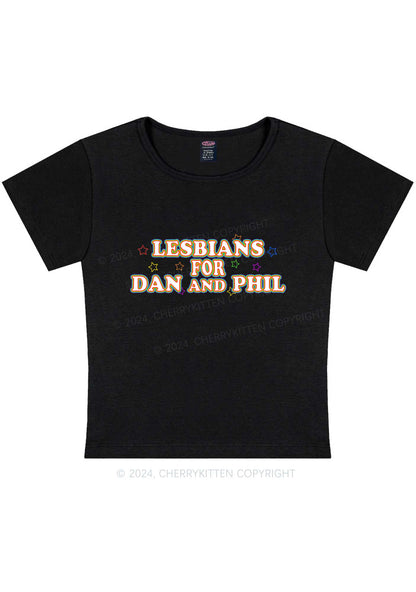 Curvy Lesbians For Dan Y2K Baby Tee Cherrykitten