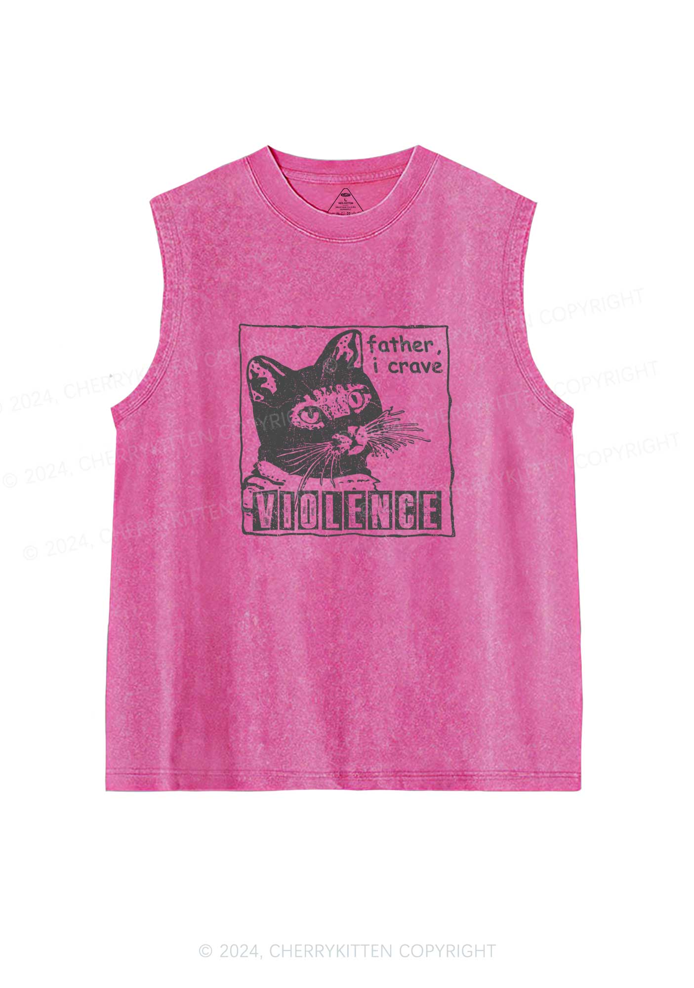 Father I Crave Violence Y2K Washed Tank Cherrykitten