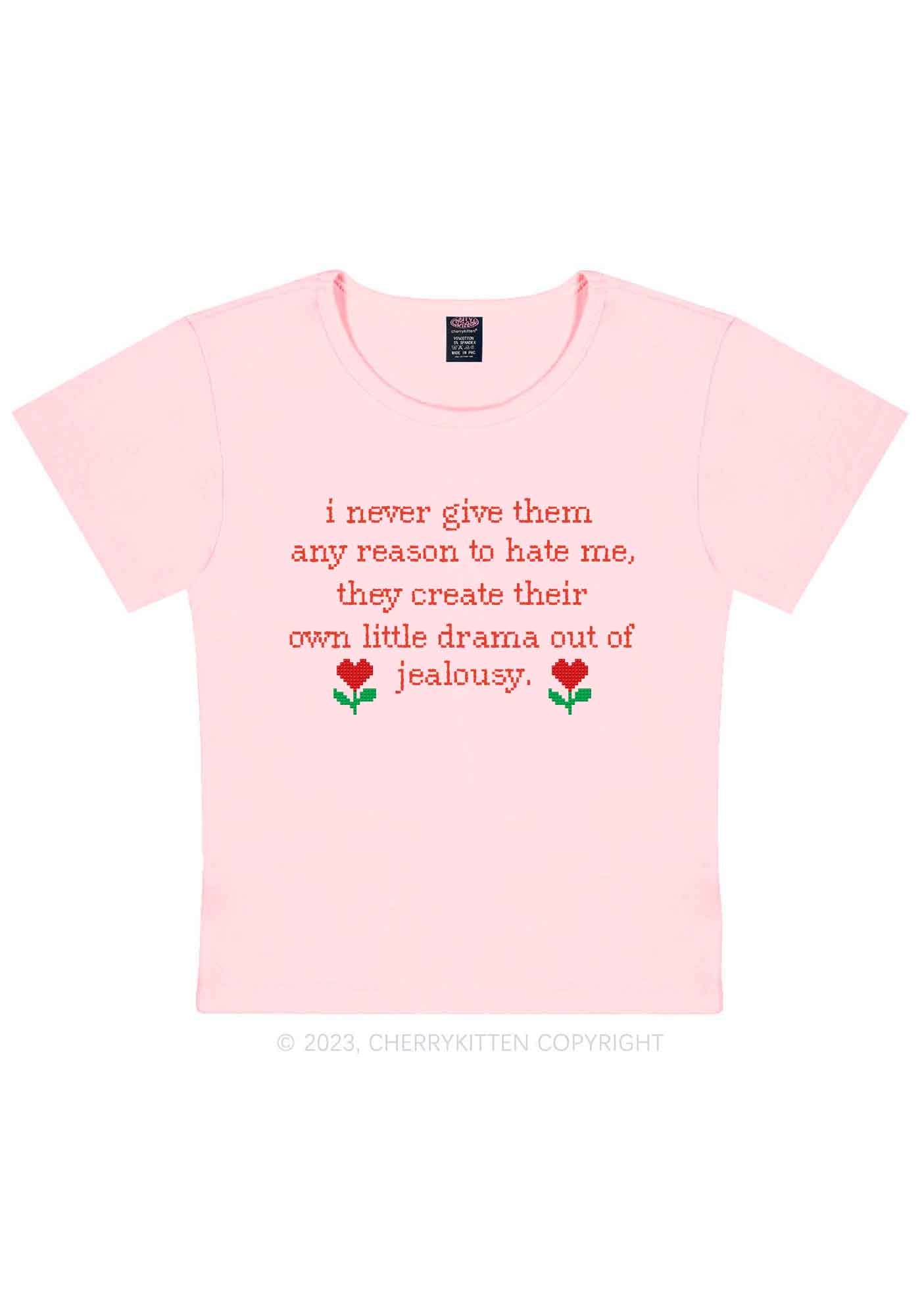 Drama Out Of Jealousy Y2K Baby Tee Cherrykitten