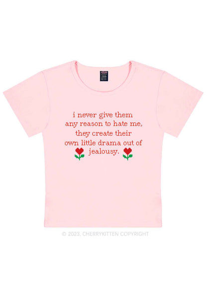 Drama Out Of Jealousy Y2K Baby Tee Cherrykitten