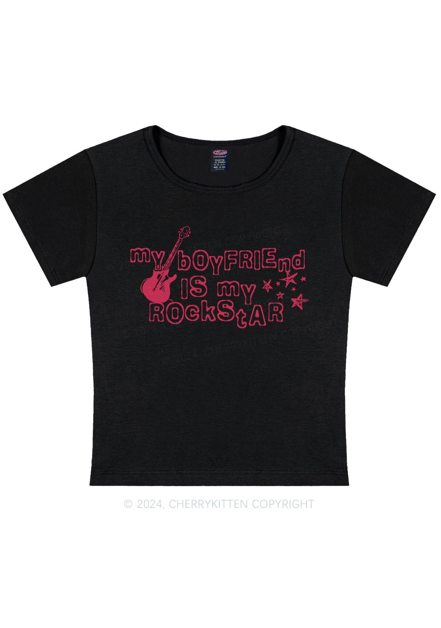 Curvy My Boyfriend Is Rockstar Y2K Baby Tee Cherrykitten