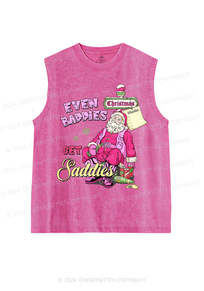 Christmas Baddies Santa Y2K Washed Tank Cherrykitten