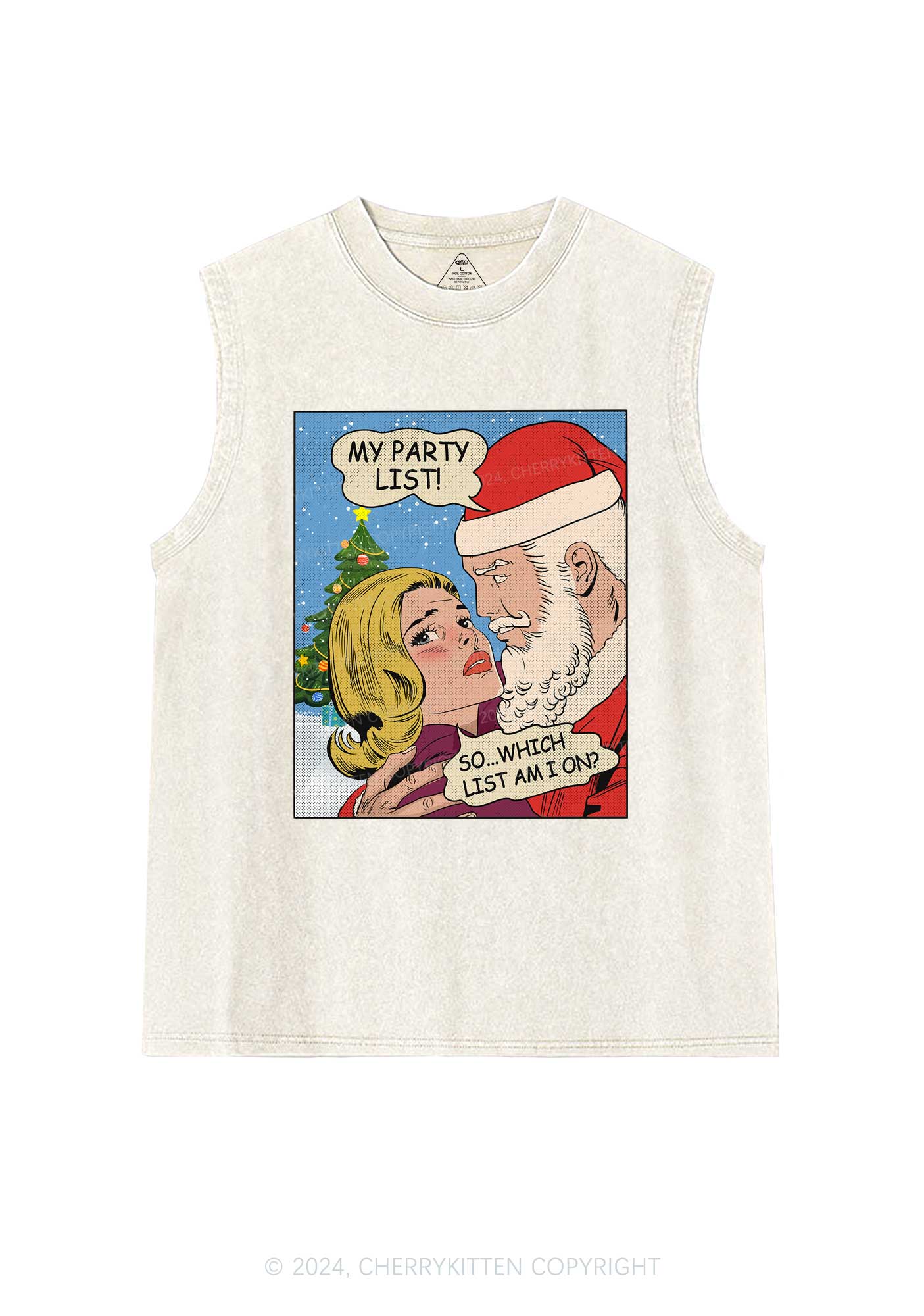 Christmas My Party List Y2K Washed Tank Cherrykitten