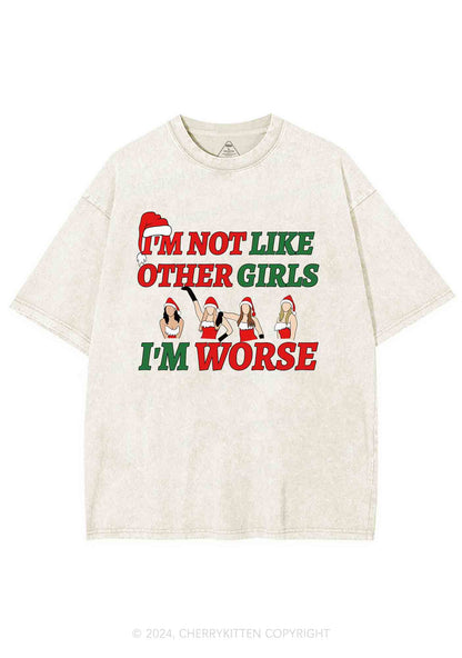 Christmas I'm Worse Y2K Washed Tee Cherrykitten