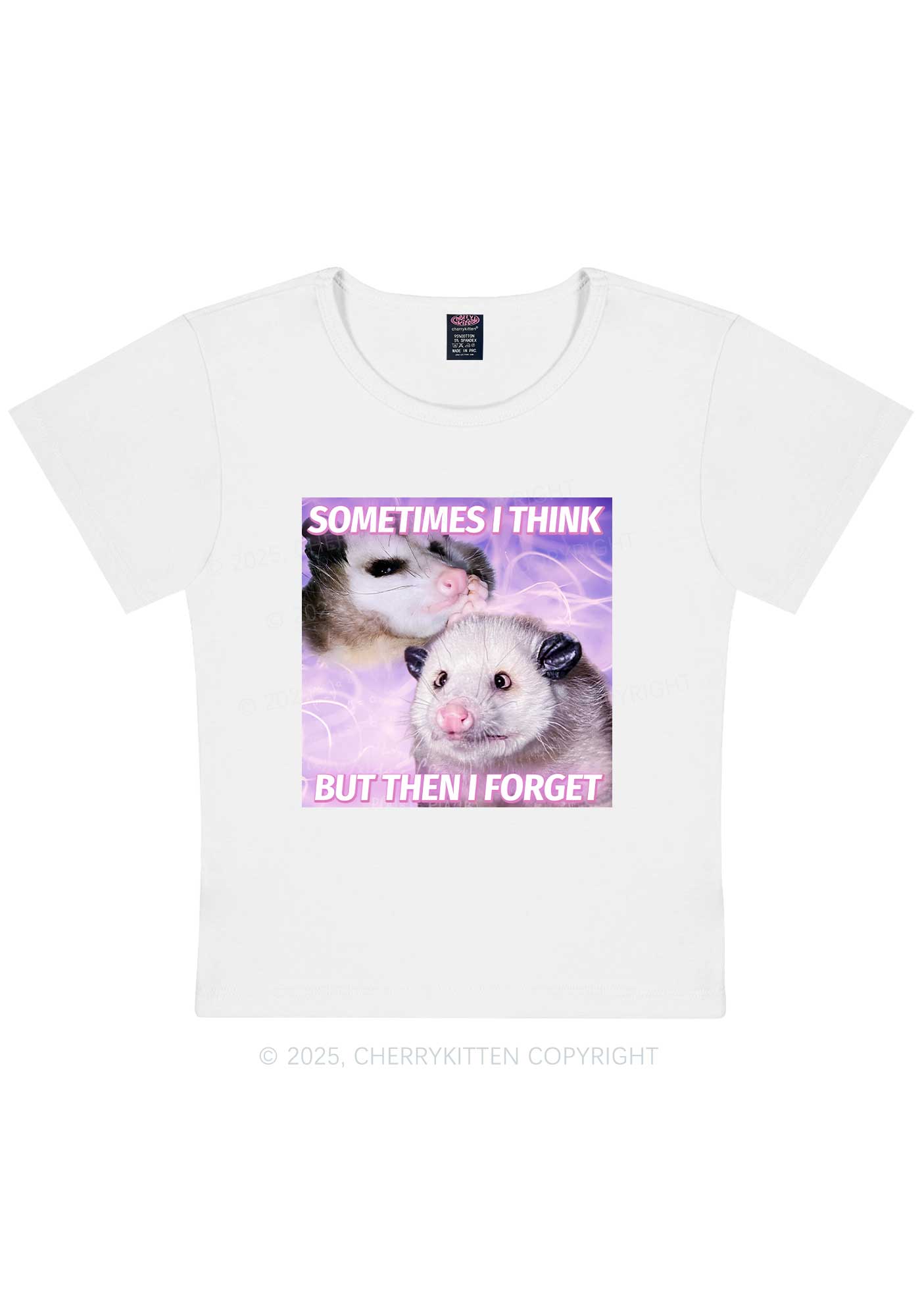 Rats Think Then Forget Y2K Baby Tee Cherrykitten