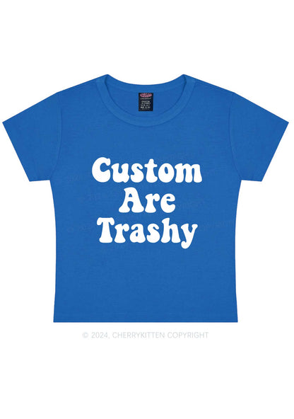 Custom Trashy Y2K Baby Tee Cherrykitten