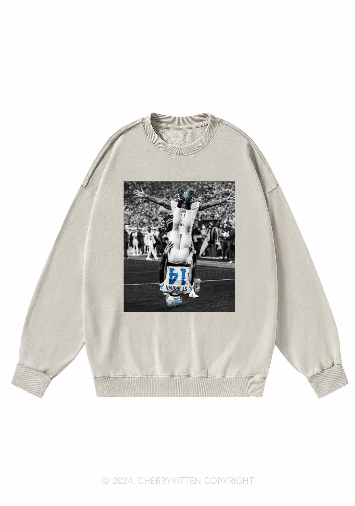 Headstand Celebration Y2K Super Bowl Washed Sweatshirts Cherrykitten