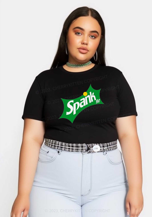 Curvy Spank Me Y2K Baby Tee Cherrykitten