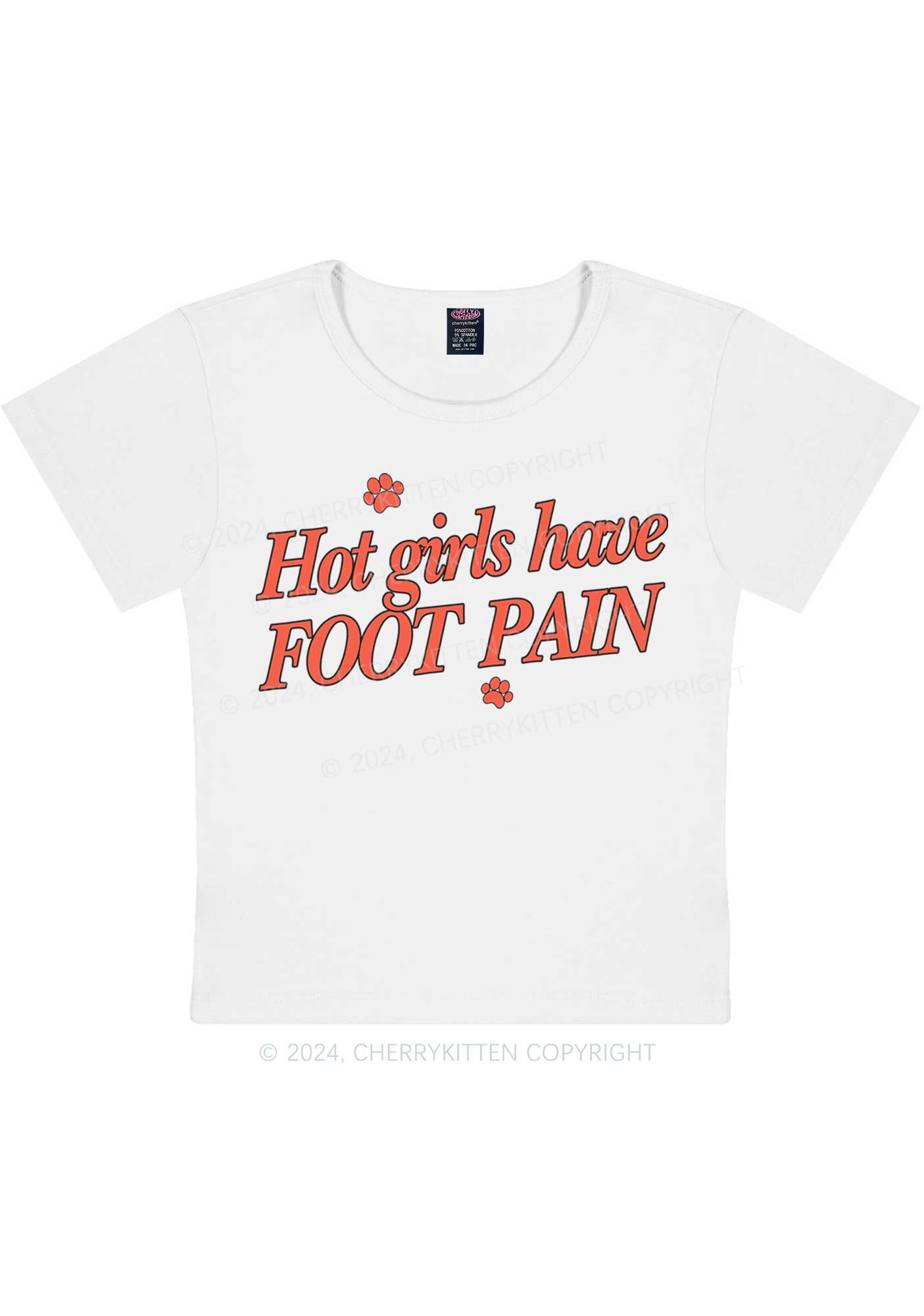 Hot Girls Have Foot Pain Y2K Baby Tee Cherrykitten