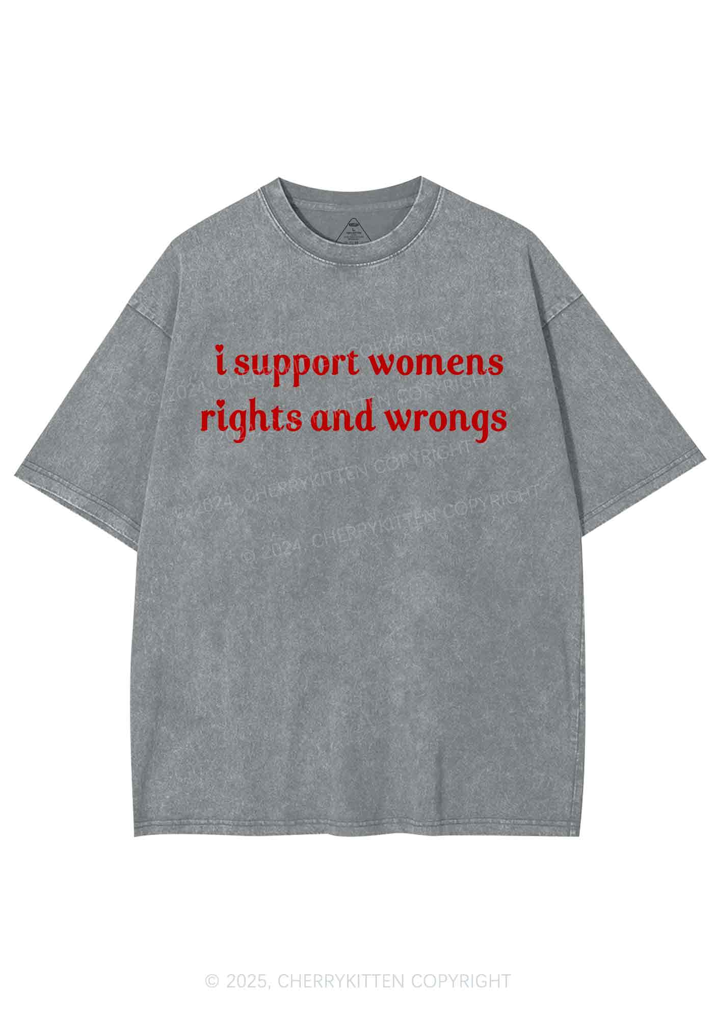 I Support Women Y2K Washed Tee Cherrykitten