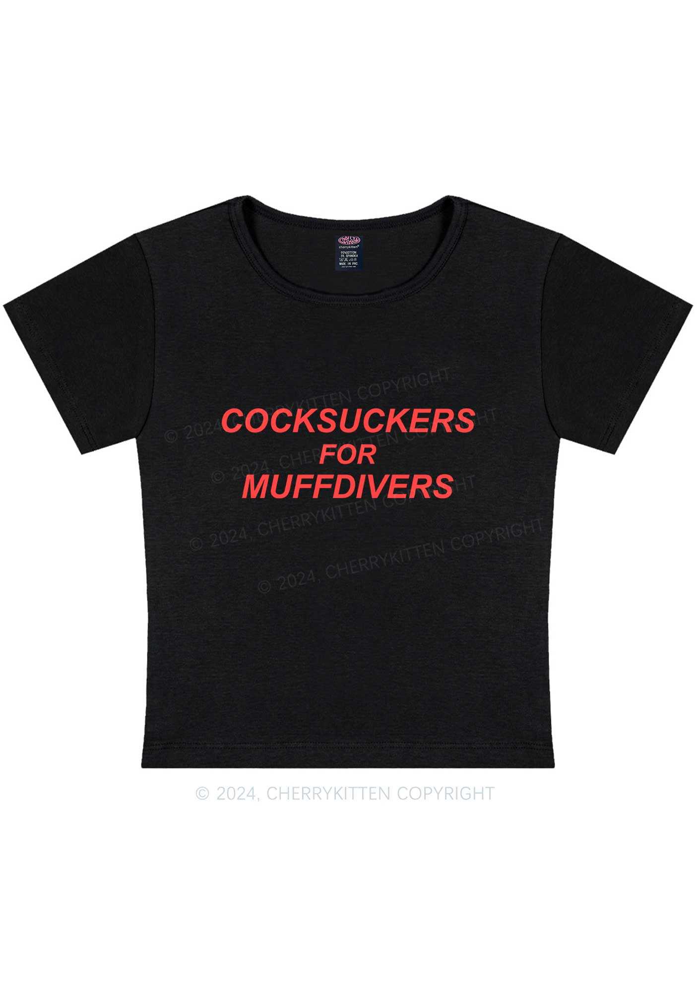 Cxxksuckers For Muffdivers Y2K Baby Tee Cherrykitten