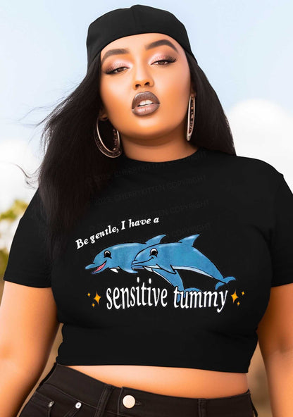 Curvy Sensitive Tummy Y2K Baby Tee Cherrykitten