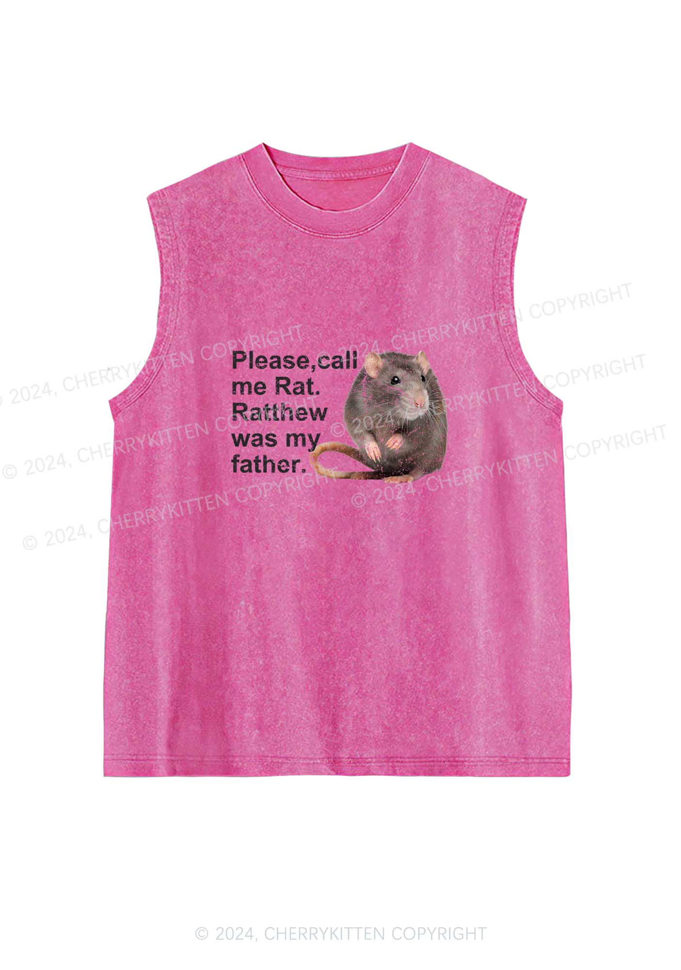 Call Me Rat Y2K Washed Tank Cherrykitten