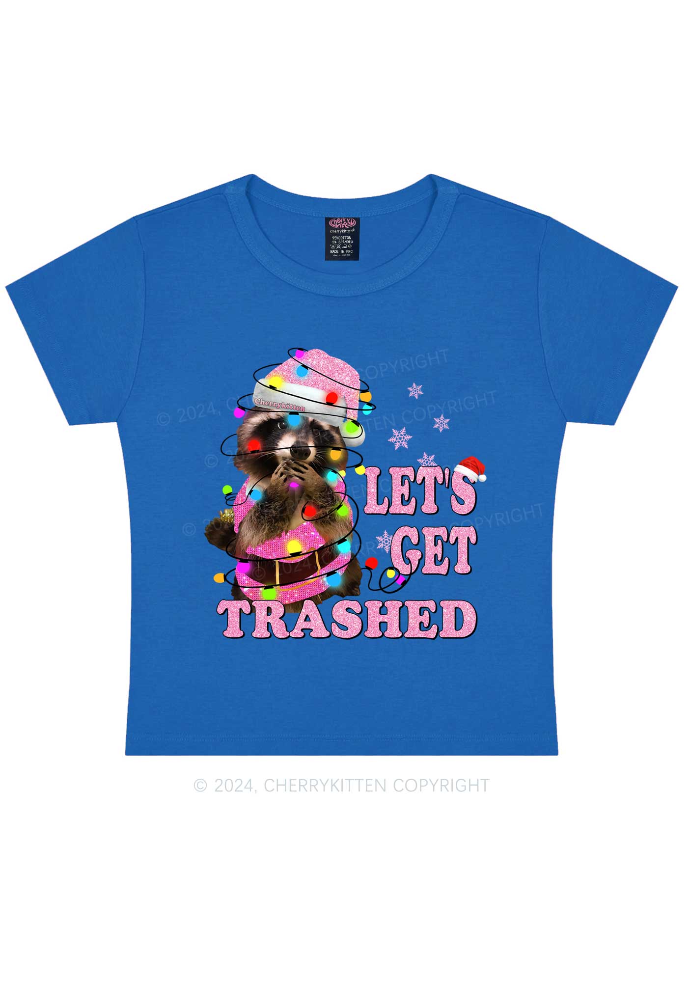 Christmas Let's Get Trashed Y2K Baby Tee Cherrykitten