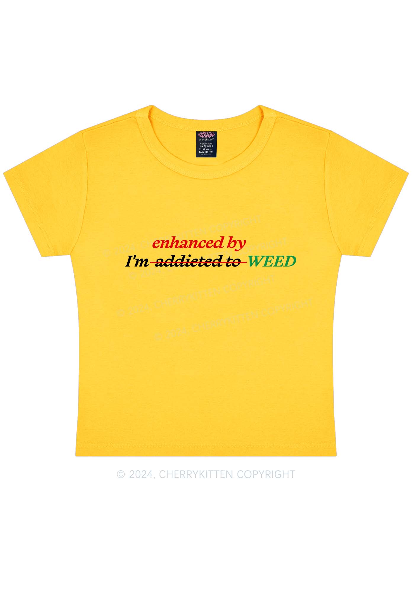 Enhanced By Wxxd Y2K Baby Tee Cherrykitten