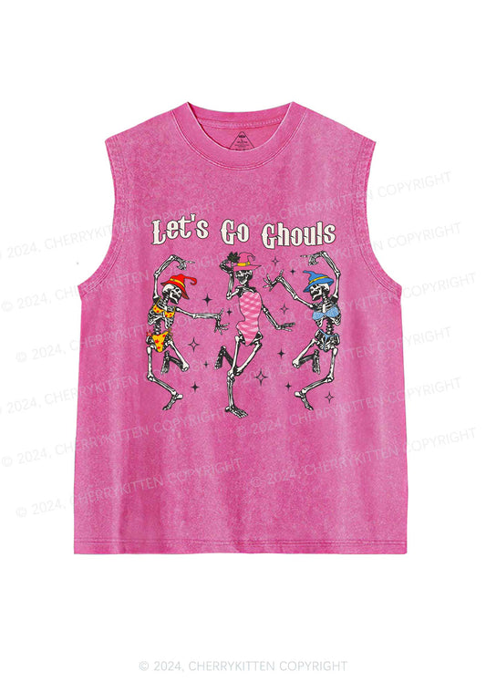 Halloween Let's Go Ghouls Y2K Washed Tank Cherrykitten