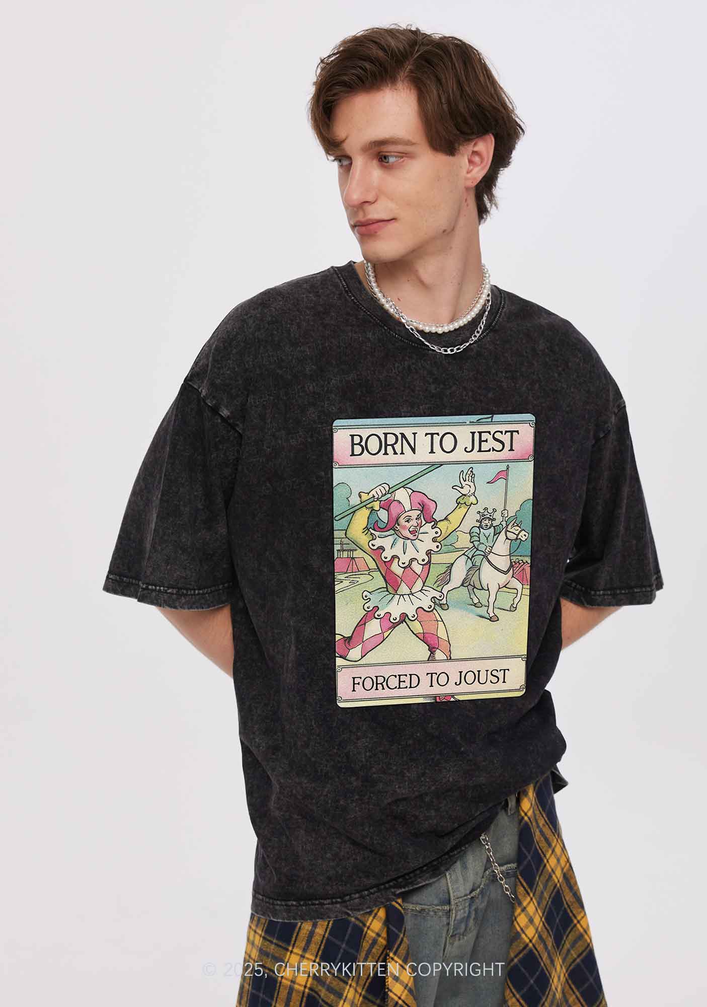 Forced To Joust Y2K Washed Tee Cherrykitten