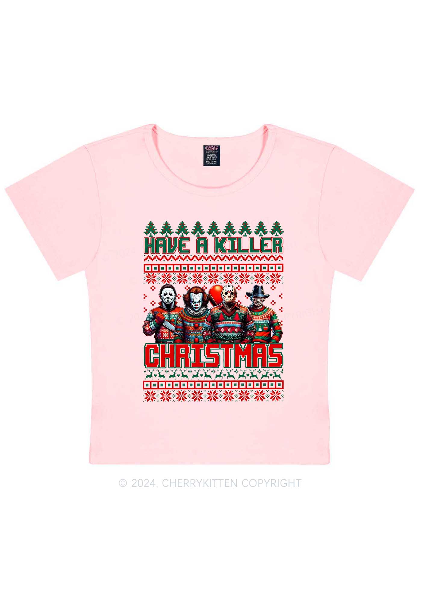 Christmas Have A Killer Y2K Baby Tee Cherrykitten