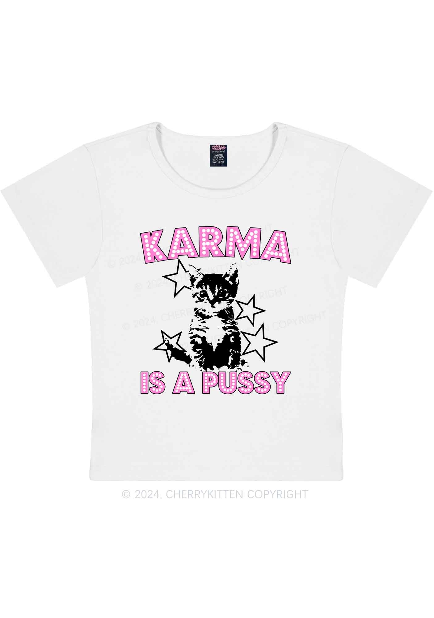 Karma Puxxy Y2K Baby Tee Cherrykitten