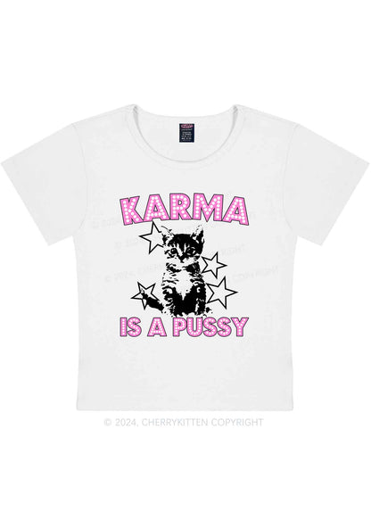 Karma Puxxy Y2K Baby Tee Cherrykitten