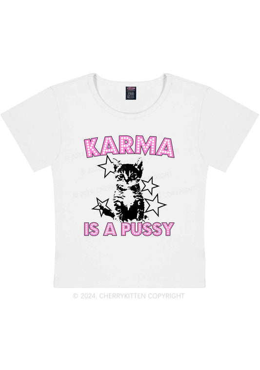 Karma Puxxy Y2K Baby Tee Cherrykitten