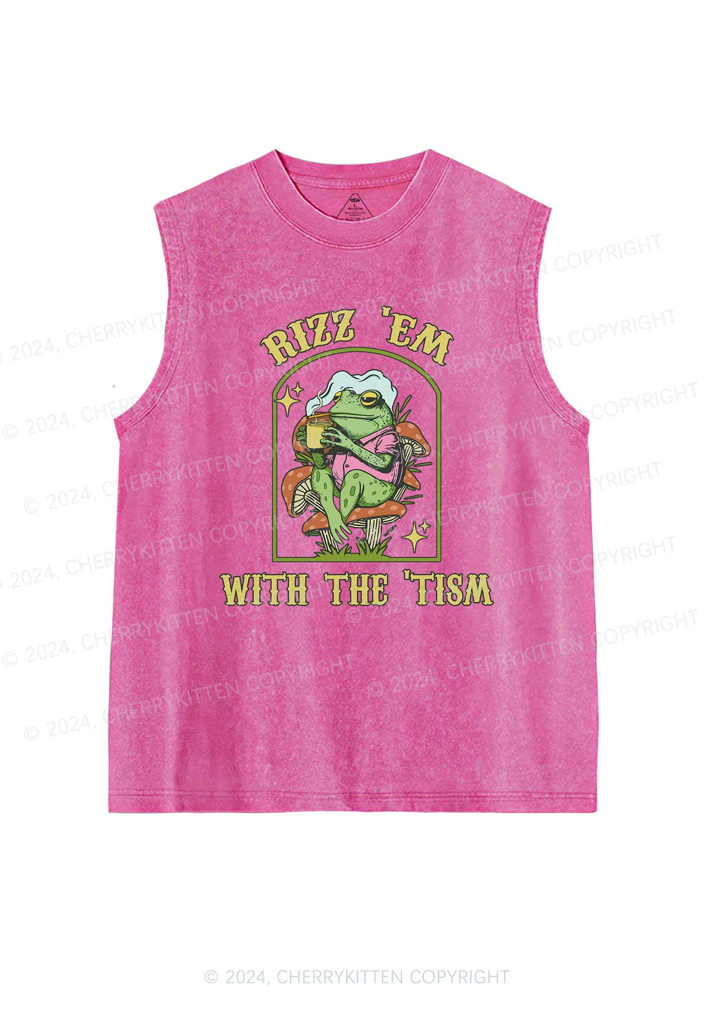 Tism Rizz Frog Y2K Washed Tank Cherrykitten