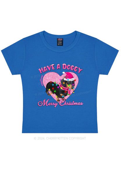 Have A Doggy Christmas Y2K Baby Tee Cherrykitten