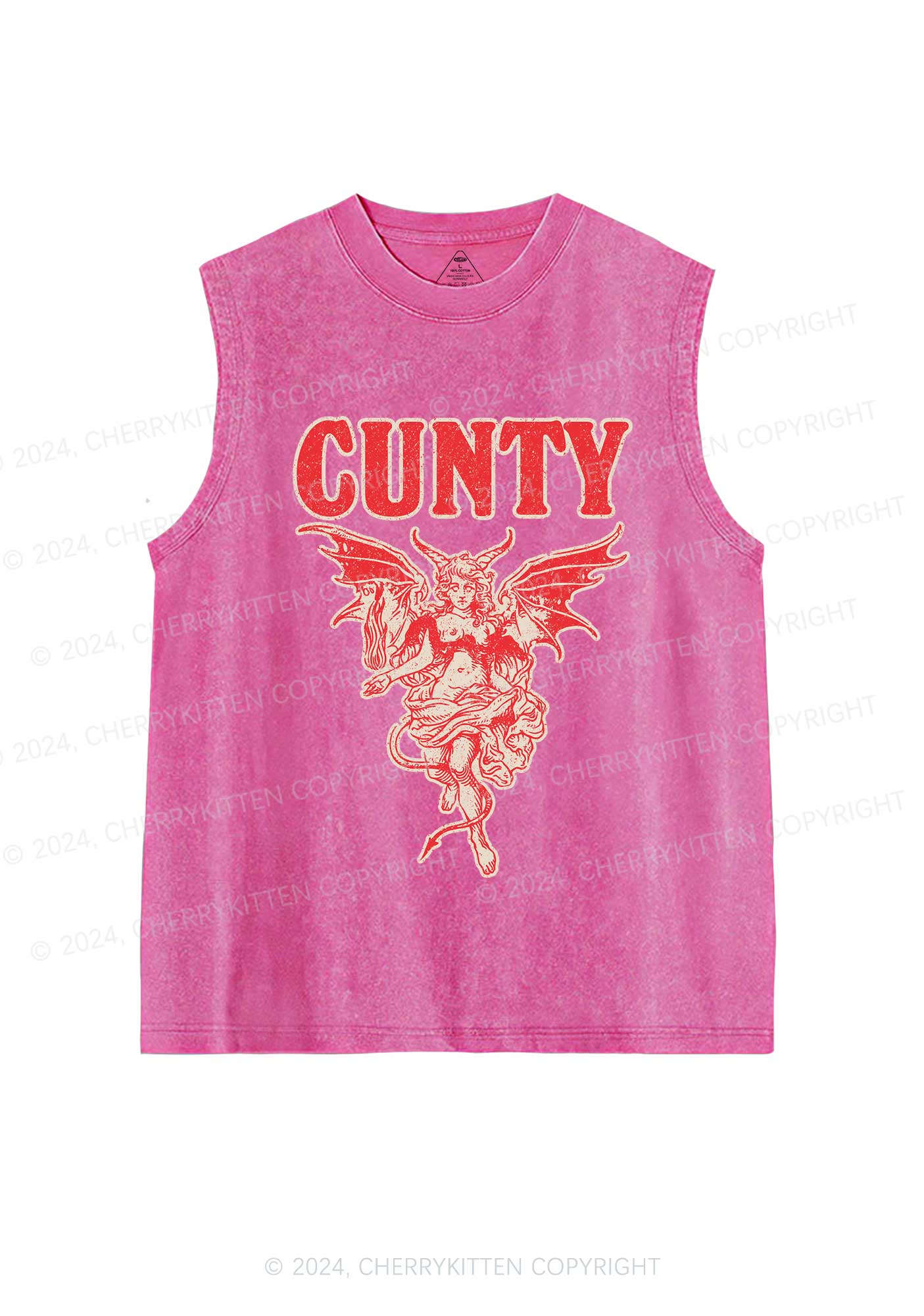 Cunty Satan Y2K Washed Tank Cherrykitten