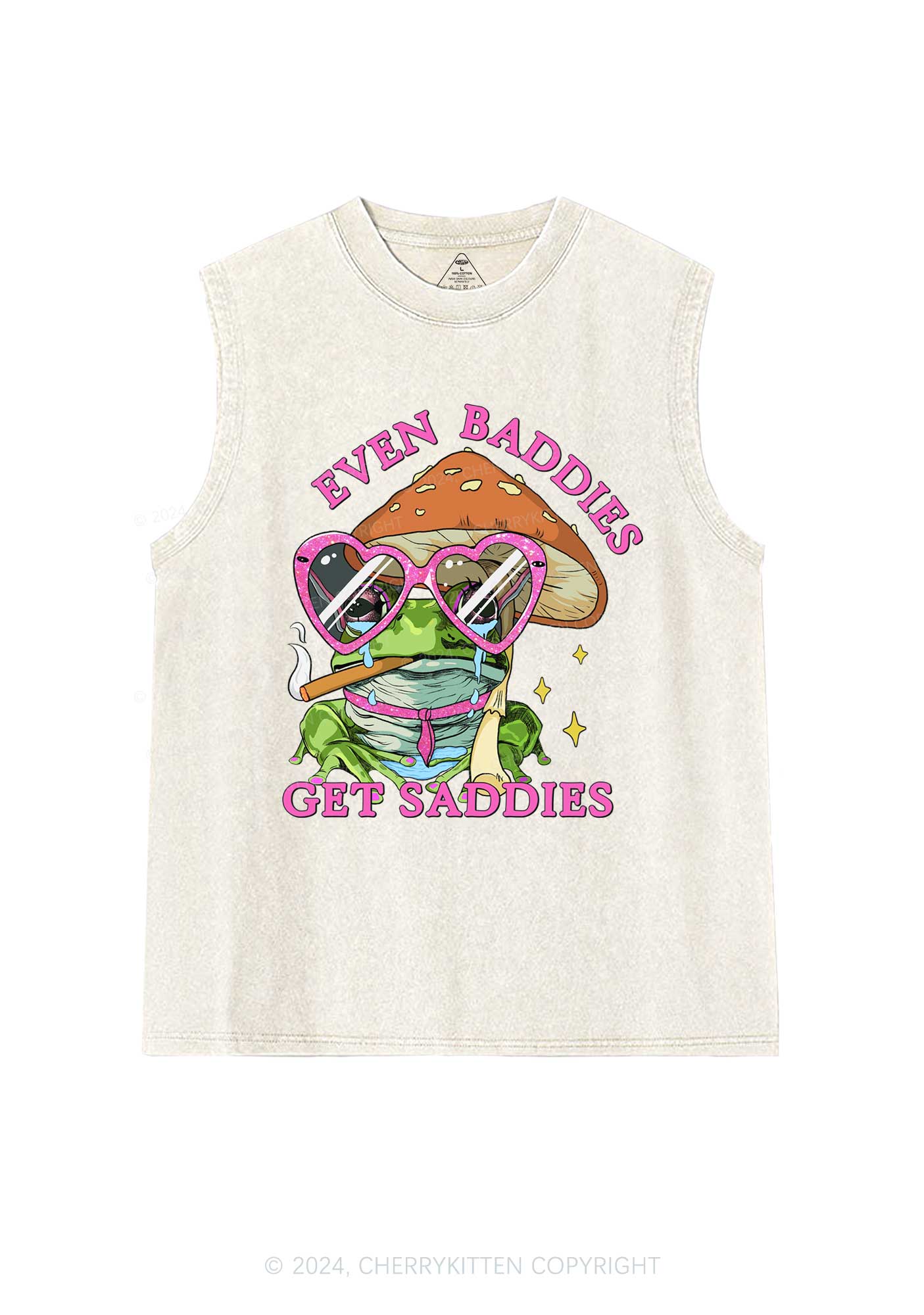 Even Baddies Frog Y2K Washed Tank Cherrykitten