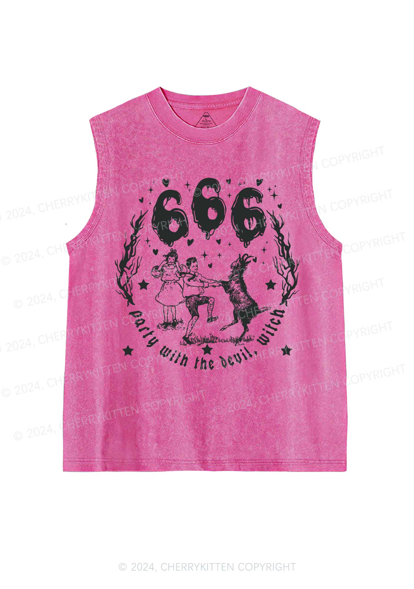 Halloween Devil Witch Y2K Washed Tank Cherrykitten