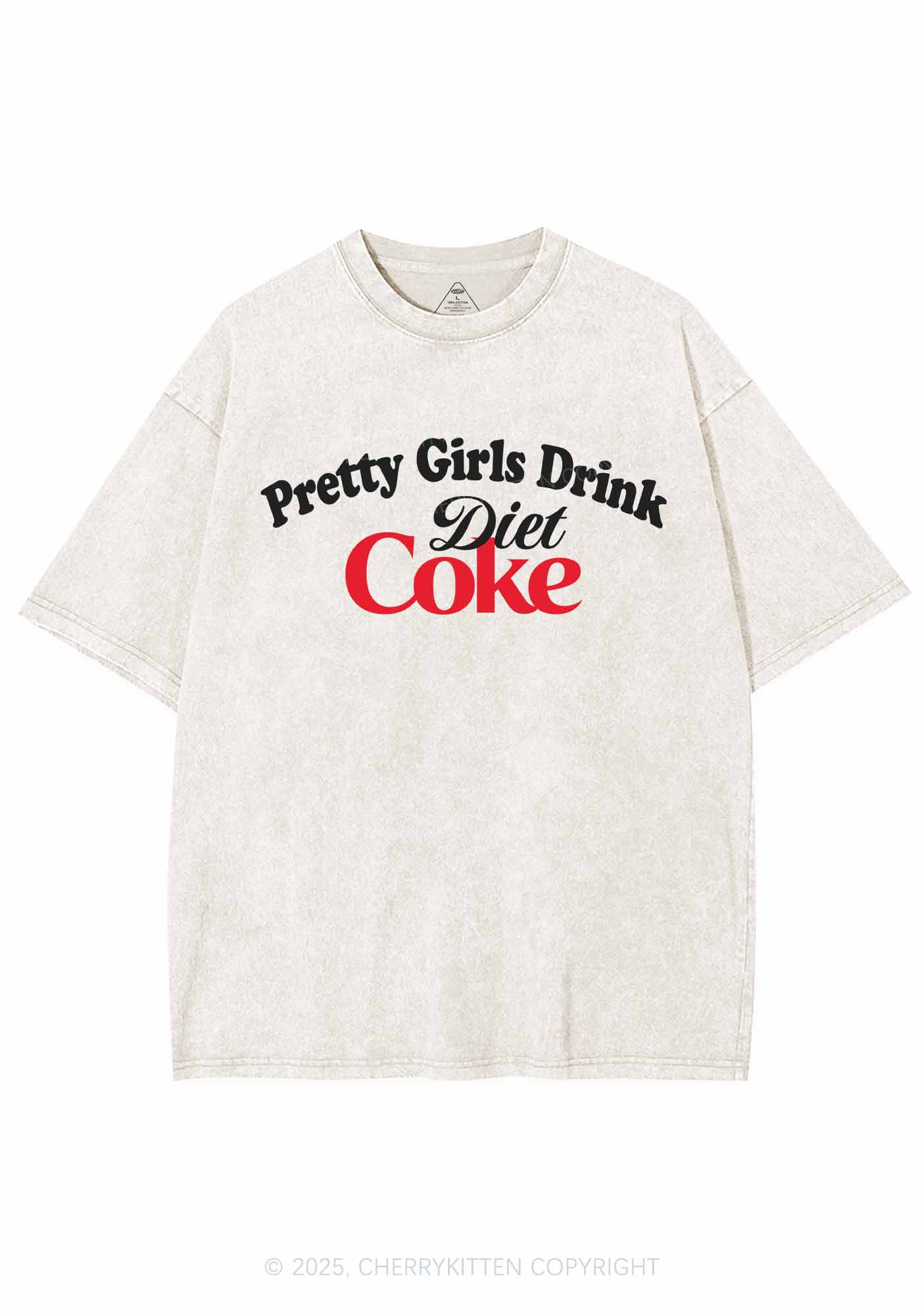 Pretty Girls Drink Diet Coke Y2K Washed Tee Cherrykitten