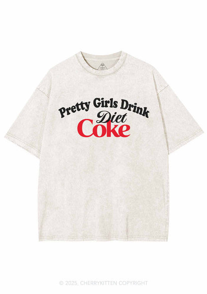 Pretty Girls Drink Diet Coke Y2K Washed Tee Cherrykitten