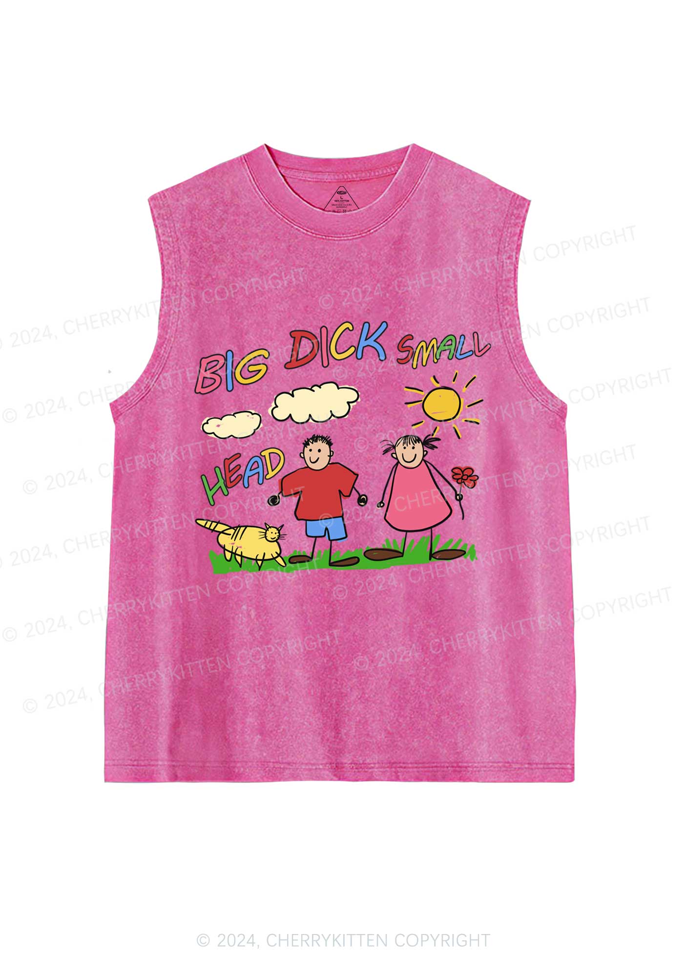 Small Head Kids Y2K Washed Tank Cherrykitten