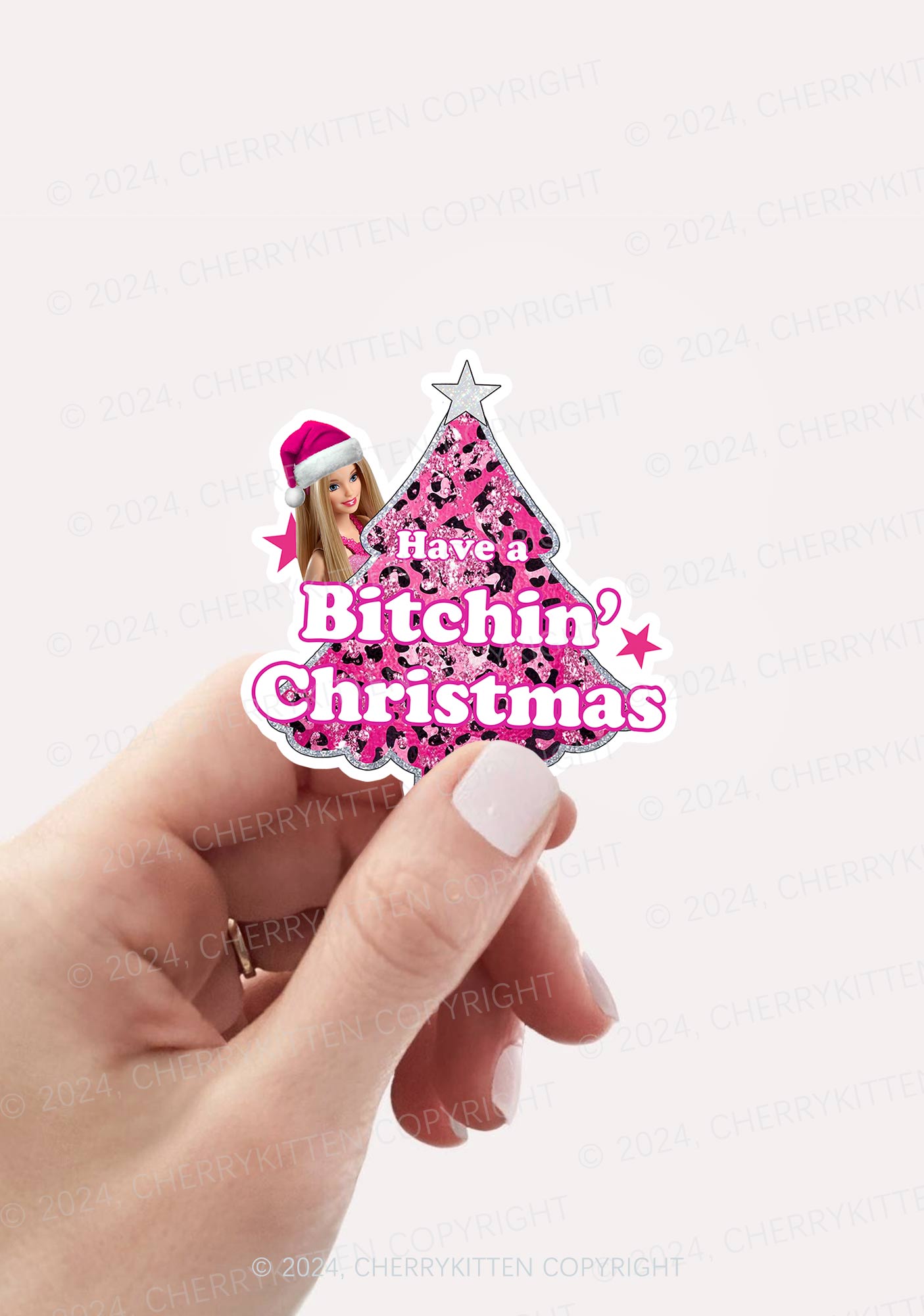 Christmas Bxxchin 1Pc Y2K Sticker Cherrykitten