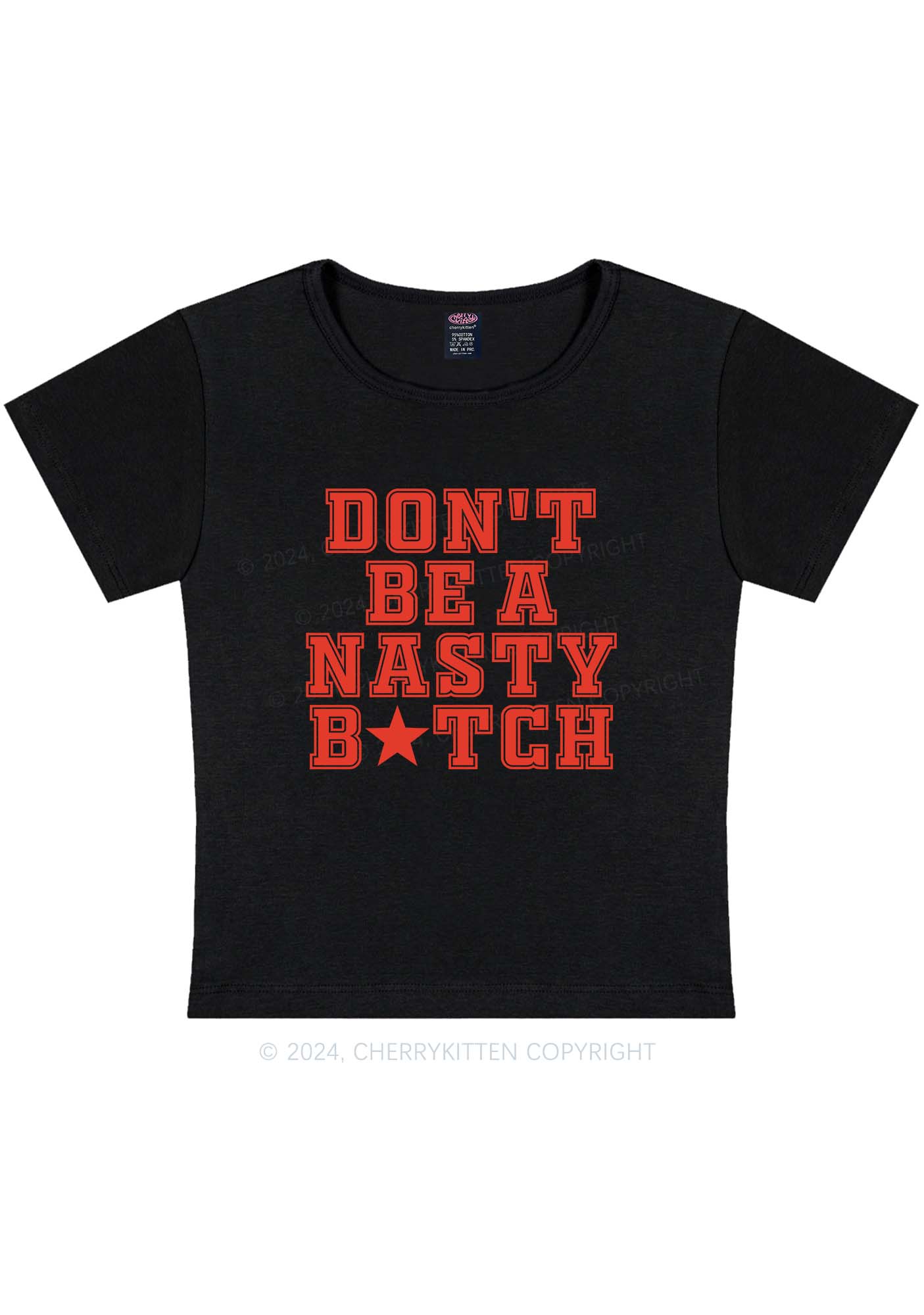 Curvy Nasty Bxxch Y2K Baby Tee Cherrykitten