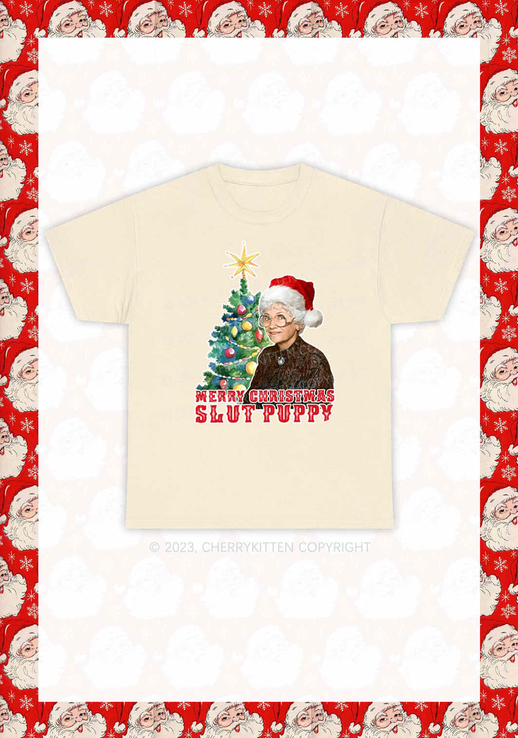 Merry Christmas Slxt Puppy Y2K Chunky Shirt Cherrykitten