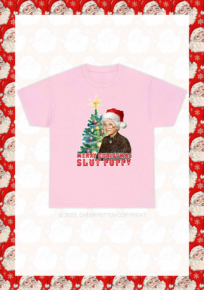 Merry Christmas Slxt Puppy Y2K Chunky Shirt Cherrykitten