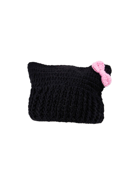 Bow Cat Ears Knit Beanie Y2K Hat Cherrykitten