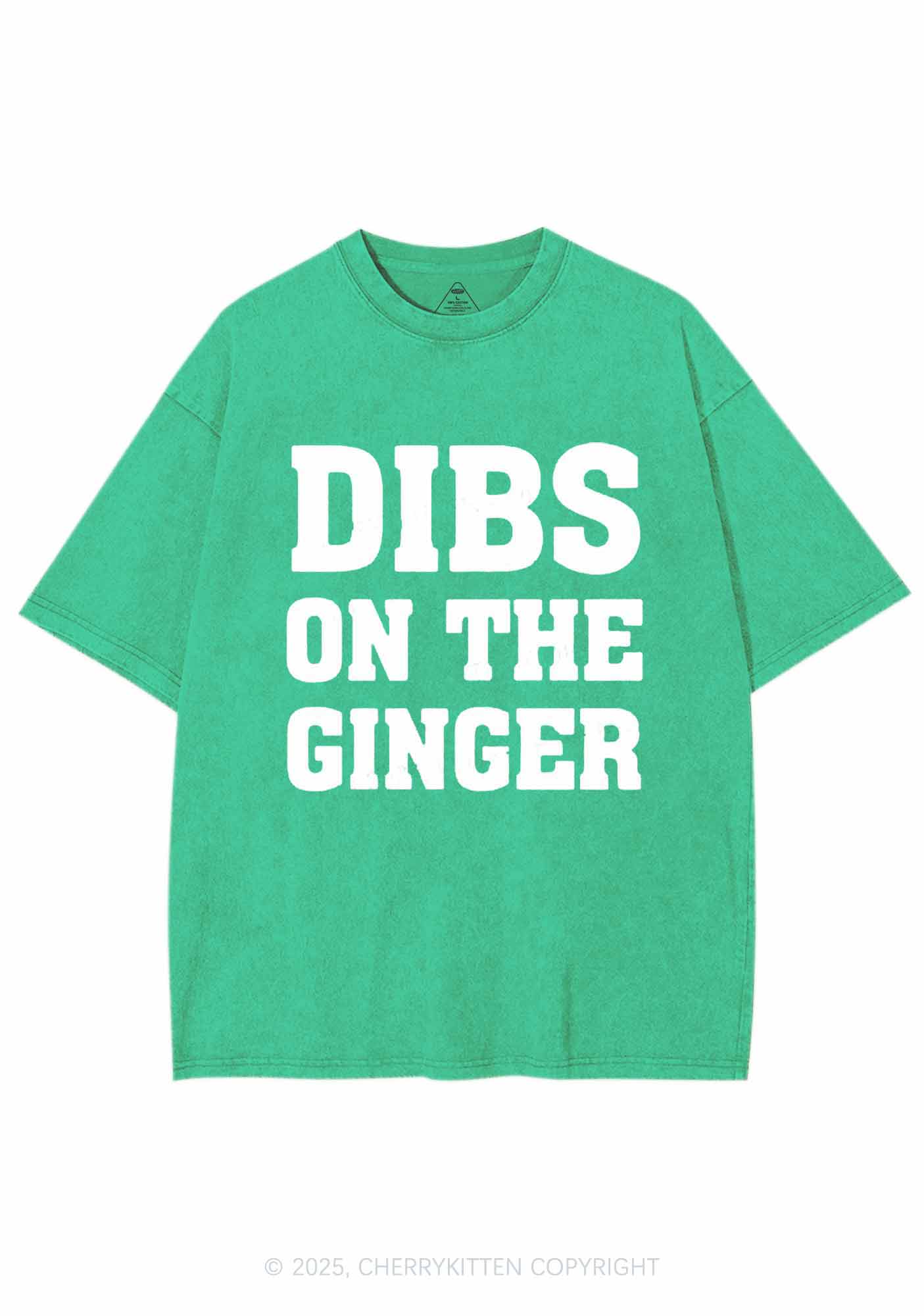 Dibs On The Ginger St Patricks Y2K Washed Tee Cherrykitten