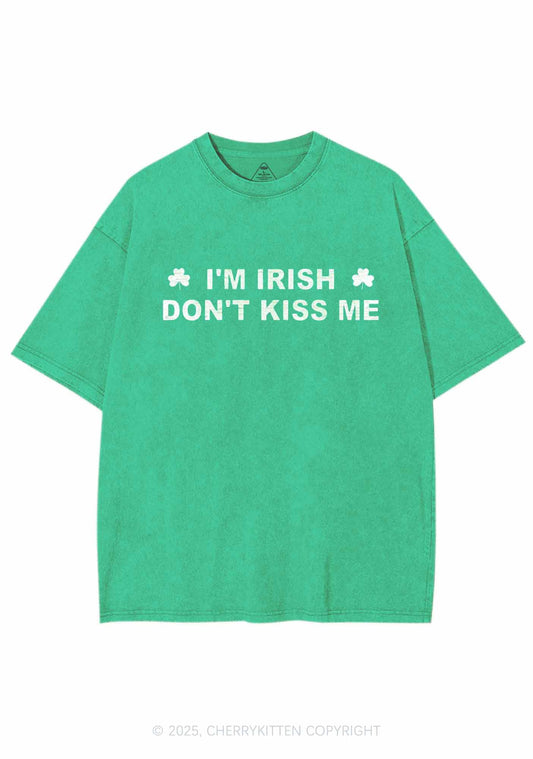 Dont Kiss Irish St Patricks Y2K Washed Tee Cherrykitten