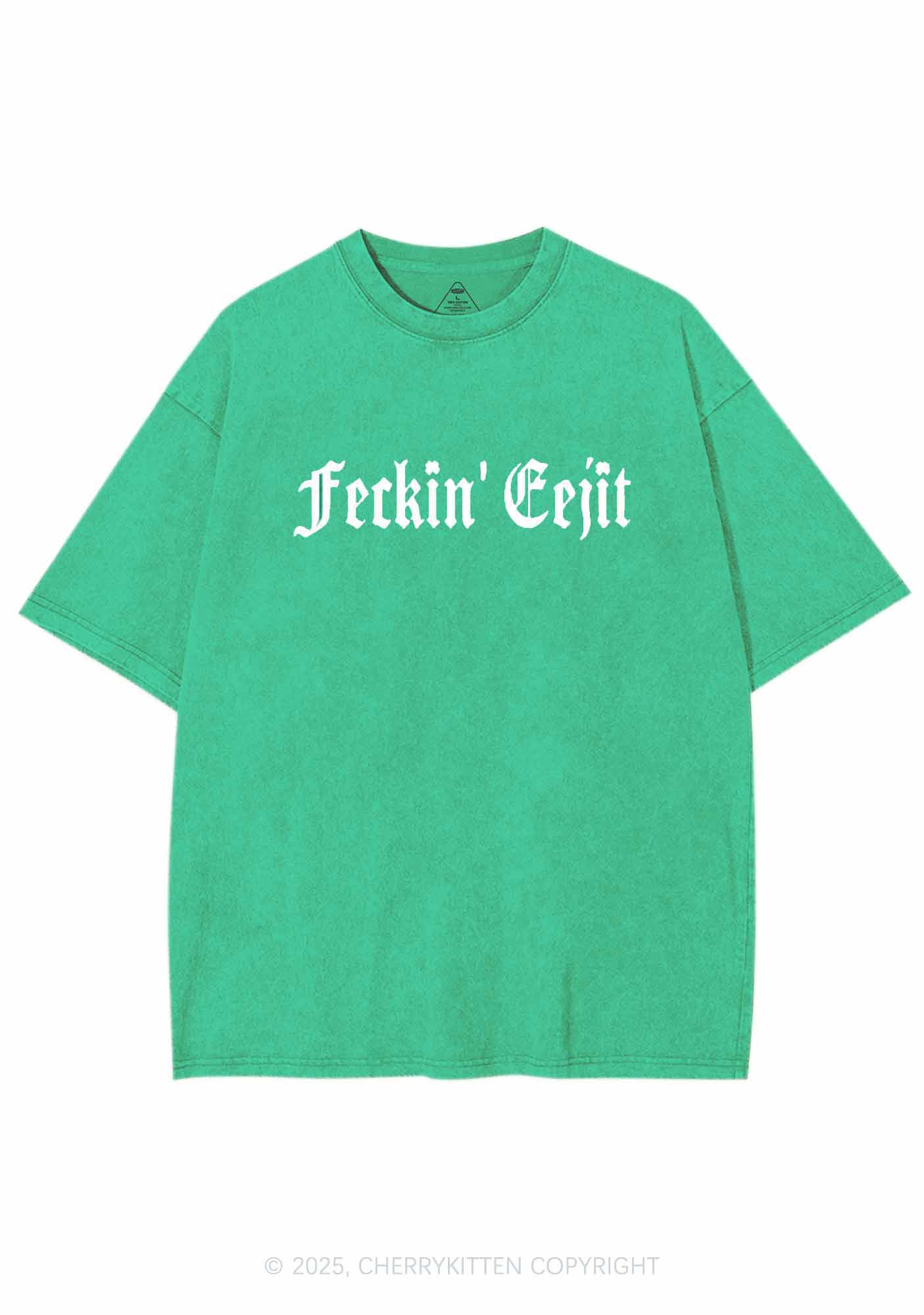 Feckin Eejit St Patricks Y2K Washed Tee Cherrykitten