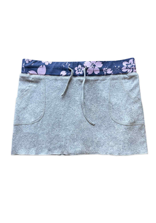 Y2K Grey Printed Patch Skirt Cherrykitten